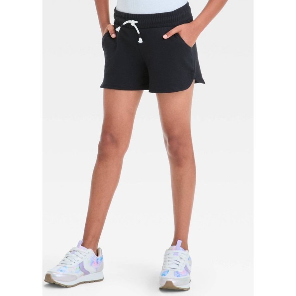 Cat &Jack Girls XL (14) French Terry Pull-On Shorts black  Pockets